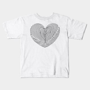 Finger printing heart black colour Kids T-Shirt